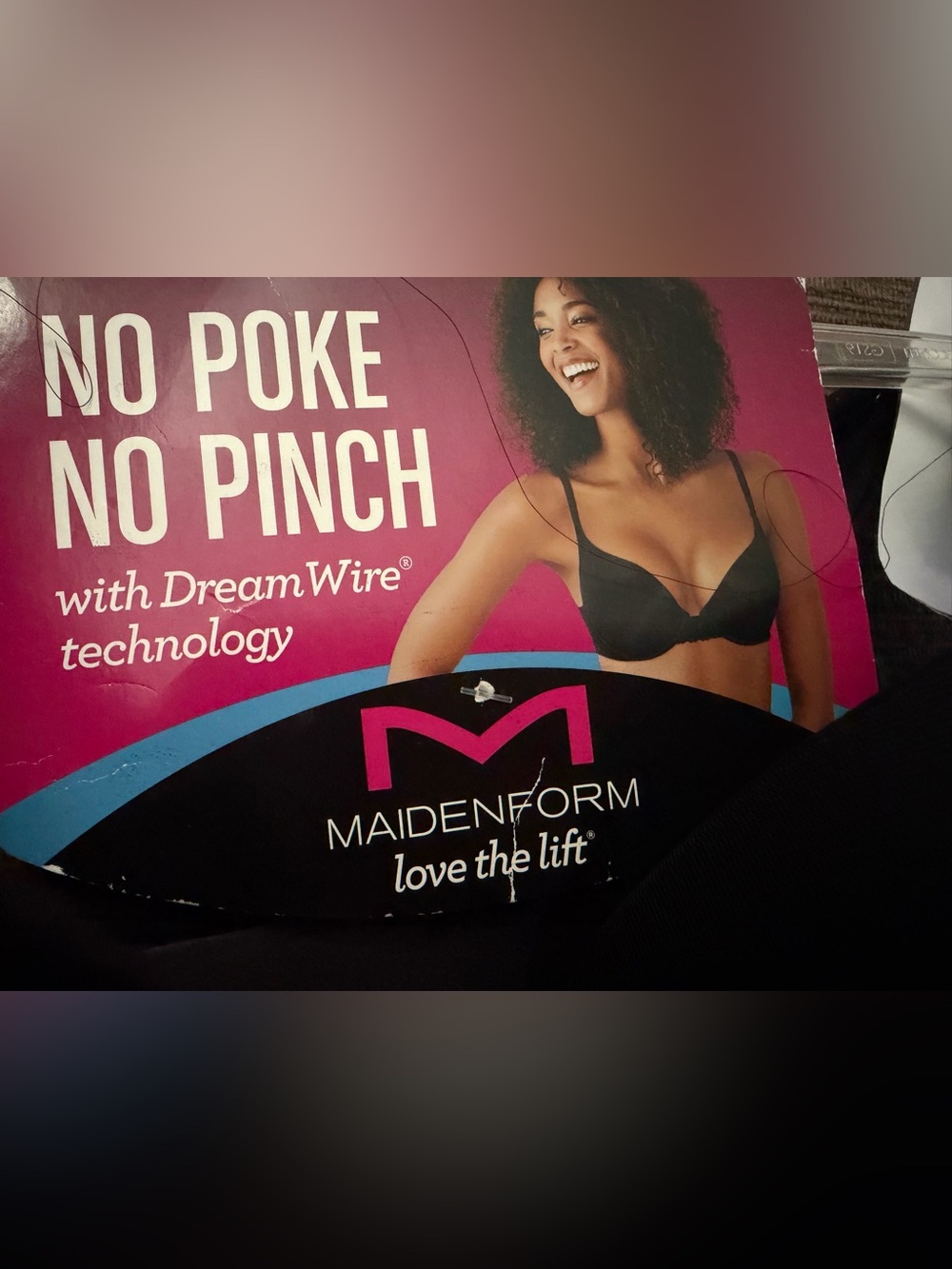 Maidenform Black DreamWire No-Poke No-Pinch Lift Bra push up bra 34D-NWT